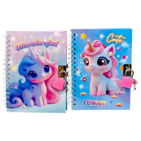 Блокнот на замочке, 48 л, 15х11,5 см (микс видов)