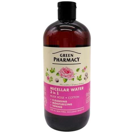 Мицеллярная вода 3в1, мускусная роза и хлопок, 500 мл