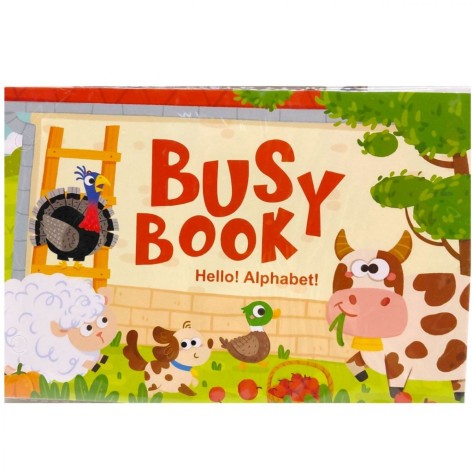 Логічна книжка, 6 сторінок, абетка, елементи на липучках, в пакеті