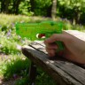 Водный пистолет прозрачный, 15 см (красный)