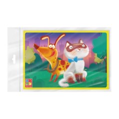Игра развивающая Vladi Toys мягкие пазлы А5. Котик и собачка. VT1104-20 (укр)