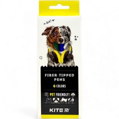 Фломастери, набiр 6 шт. Kite Dogs