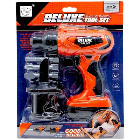 Шуруповерт с набором, на блистере р.28x22x5,5 см