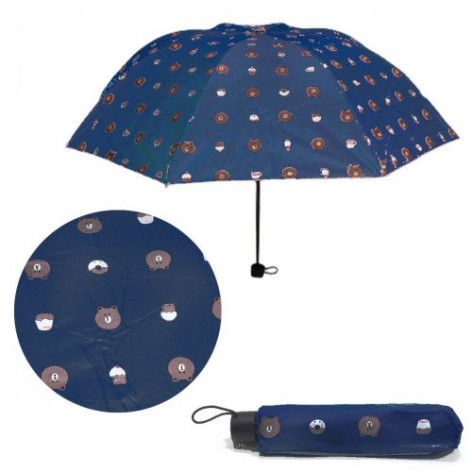 Зонтик складной "Мишутки", синий