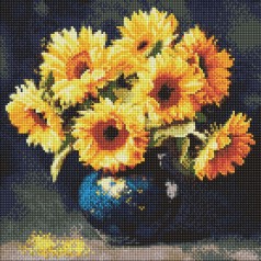 Алмазная мозаика "Подсолнух в темноте" 40х50см