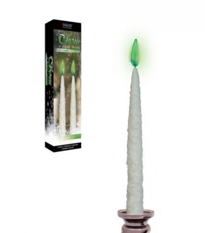 Свеча "Сосулька", 20 см, зеленый
