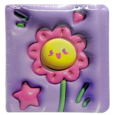 Блокнот 3D 10х9,5 см "Цветы" (сиреневый)