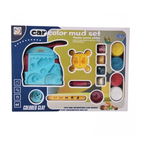 Тесто для лепки 2 вида, 4 цвета, экструдер, формы, наклейки, утварь, в коробке