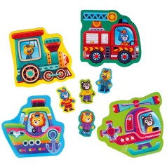 Пазли максі Vladi Toys картонні з грою Малюк Зможе Транспорт. Тварини