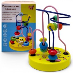 Пальчиковий лабіринт WToys, деревʼяний, в коробці (ЖОВТИЙ)