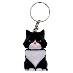 Брелок 3d печать "КОТИК С пружиной" (черный), KEYCHAIN
