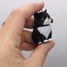 Брелок 3d печать "КОТИК С пружиной" (черный), KEYCHAIN