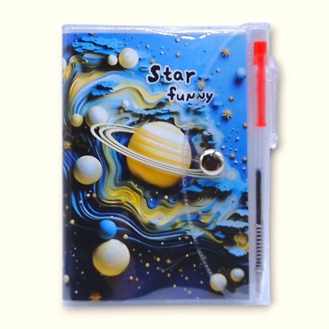 Блокнот на кнопці "Космос 3D" 7,5 * 10см,60л., Лінія + ручка (40458)