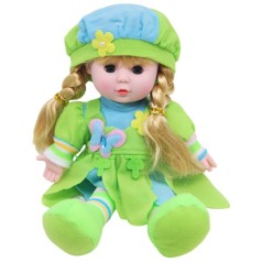 Лялька мяка, 29 см., зелена