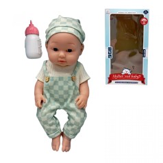 Пупс 35см (ГОЛУБОЙ + БЕЛЫЙ КОСТЮМ)