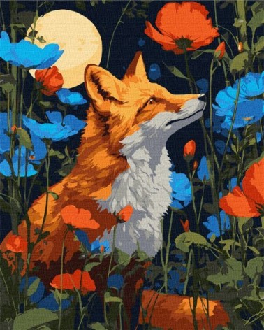 Картина по номерам – Цветы под лапами 40х50 см.