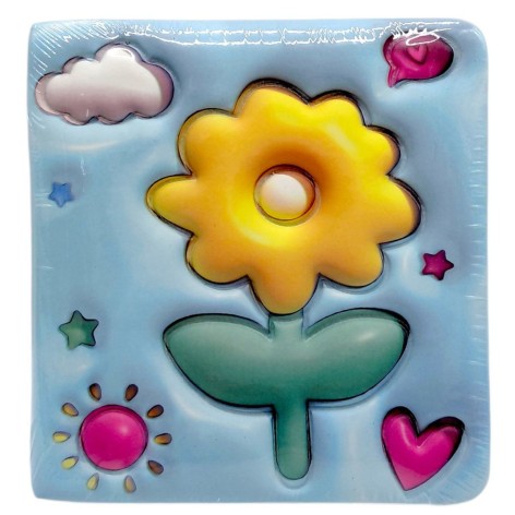 Блокнот 3D 10х9,5 см "Цветы" (ГОЛУБОЙ)