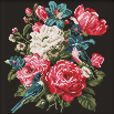 Алмазная мозаика "Букет жизни" 30х30 см