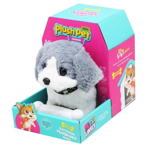 Интерактивная собачка "Plush Pet", серый