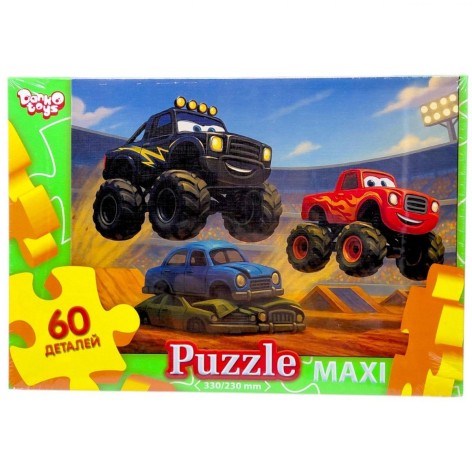 МАКСИ ПАЗЛЫ на 60 ЭЛЕМЕНТОВ (МОНСТР-ТРАКИ)