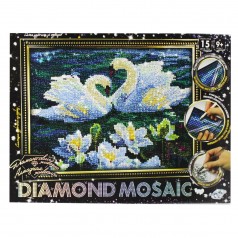 Алмазная живопись "DIAMOND MOSAIC. Лебеди"