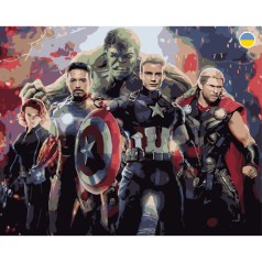 Картина по номерам "Марвел: Мстители" 40x50 см