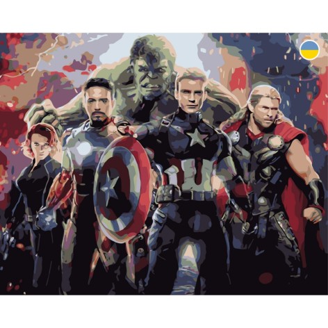 Картина по номерам "Марвел: Мстители" 40x50 см