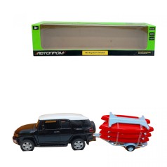 Машина+прицеп мет. 1:43 Toyota FJ,откр.дверь,короб.28*8*6,5см