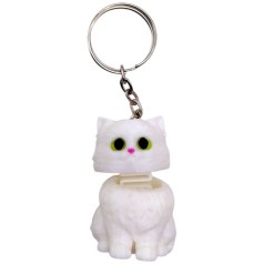 Брелок 3d печать "КОТИК С пружиной" (Белый), KEYCHAIN