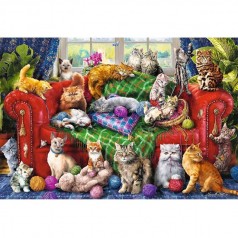 Пазлы "Котята на диване", 1500 элементов