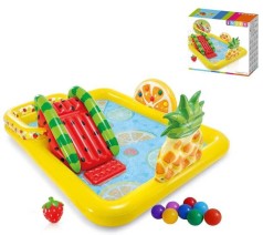 Intex Ігровий центр 57158 NP (2) Веселий фрукт, 244 x 191 x 91 см, з гіркою, від 2-х років, 493л, в коробці