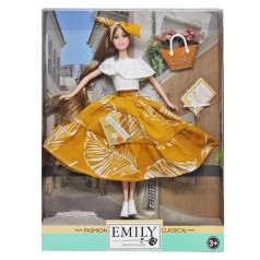Кукла "Emily" с цветами в корзинке