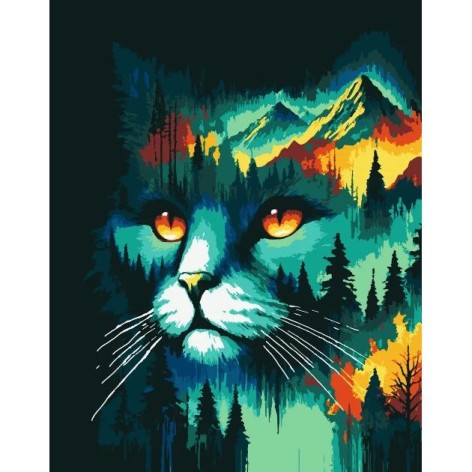 Картина за номерами з фарбами металік "Котовий ліс" 40x50 см