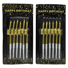 Свеча для торта "Золотые волны" 6шт.*12см