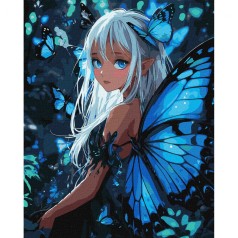 Картина по номерам с красками металлик "Волшебные бабочки" 40х50 см