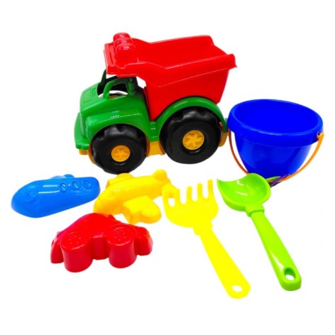 Машина самоскид "Тотошко" з пасочками (зелено-червона)