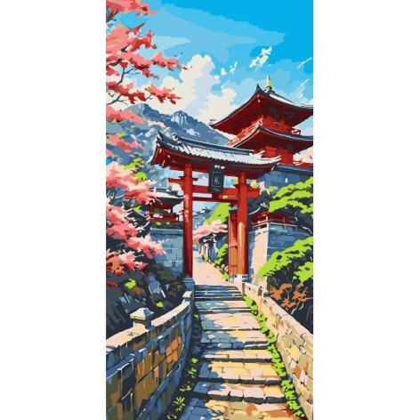 Картина по номерам "Японская весна" 40*80 см