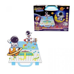 Мозаика "Космос", 193 элемента, шуруповерт на батарейках, гаечный ключ, отвертка, в коробке