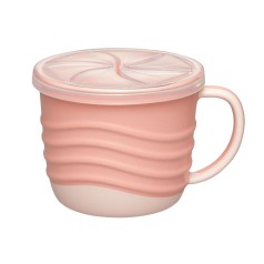 Чашка 2в1 для питья и снеков "Зеленая серия", розовая