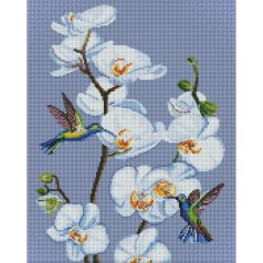 Алмазная мозаика "Цветущие орхидеи" 40х50 см