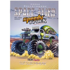 Дневник А5 "SPACE ALIEN", 40Л СКОБА/ ВД-ЛАК, МЯГКАЯ обложка (1+1)