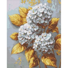 Алмазная мозаика "Золотая гортензия" 40х50 см