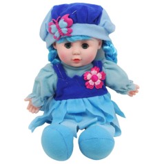Лялька мяка, 29 см., блакитна
