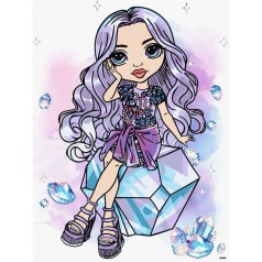 Картина по номерам "Rainbow High. Violet" со стразами 30х40см