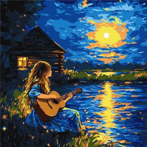 Картина по номерам - "Звуки в темноте" ©art_selena_ua, 40х40см