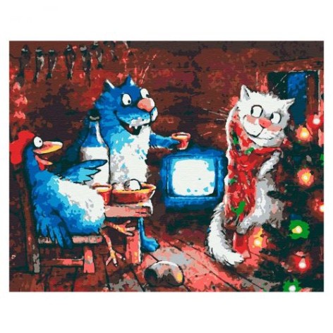 Картина за номерами "Сині коти"