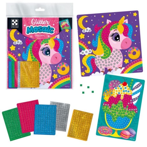 Набор для творчества с блестящей мозаикой «Единорог и мороженое»