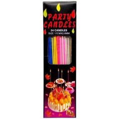 Набор свечей для торта "Неоновые" 10 штук длинные микс