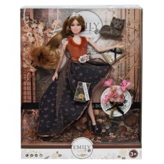 Кукла "Emily" с котиком (в коричневом)