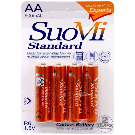 Батарейки "SuoMi" пальчиковые, АА 1,5V (4 шт)